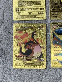 Set of 4 Charizard Gold Foil Fan Art Display Cards NM - Image 4