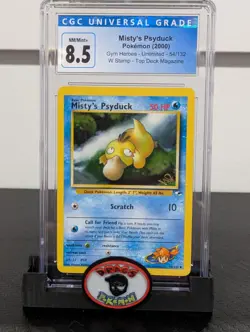 Pokemon Card 2000 CGC 8.5 MISTY'S PSYDUCK Stamp W Promo 54/132 Top Deck Gym - Image 1