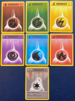 Comnplete Basic Energy Set - Base Set 2 (2000) - 7 Vintage Cards LP/MP - Image 1