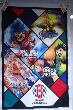Bandai Card Games Promo Banner 35"x21" Digimon One Piece DBS - Image 1