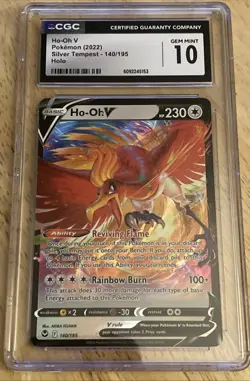 CGC 10 Ho-Oh V 140/195 Silver Tempest Full Art Pokemon Card Graded - Image 1