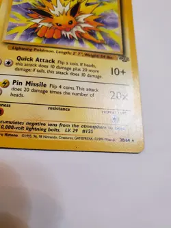 Jolteon 20/64 1999 Jungle Set Pokemon Card TCG WOTC Vintage Non Holo Rare - Mp - Image 4