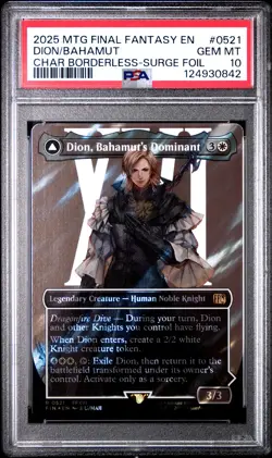 2025 MTG FINAL FANTASY BAHAMUT, WARDEN OF LIGHT/DION, BAHAMUT'S DOMINANT PSA 10 - Image 1