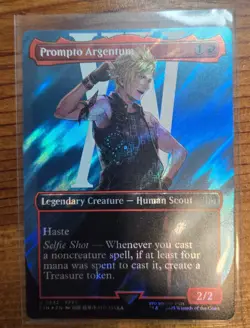 MTG Prompto Argentum SURGE FOIL Borderless 0532 Magic FINAL FANTASY - Image 1