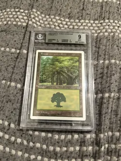 MTG Forest (180) Portal Three Kingdoms Land BGS 9 MINT - Image 1