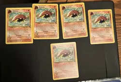 Kabuto Fossil Base Set 50/62 Common Pokemon lot of 5 cards - Image 1
