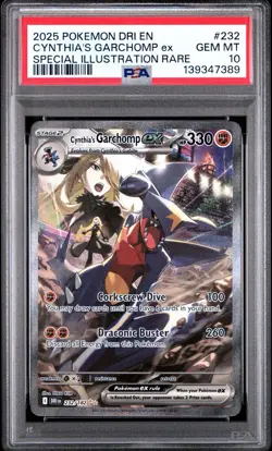 2025 POKEMON DRI EN-DESTINED RIVALS #232 CYNTHIA'S GARCHOMP EX PSA 10 - Image 1