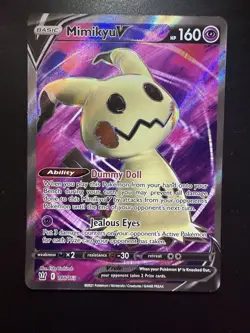 Pokemon Mimikyu v Holo Ultra Rare TCG Card Brilliant Stars 148/163 NM - Image 1