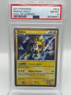 Raikou SL9 Call of Legends Shiny Secret Holo Vintage Pokemon Card PSA 8 NM/M - Image 1