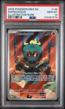 2025 POKEMON MEG EN-MEGA EVOLUTION #146 MARSHADOW ILLUSTRATION RARE PSA 10 - Image 1