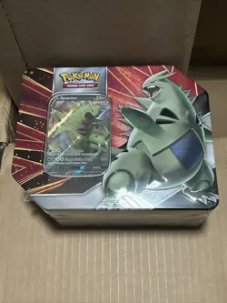 Pokemon TCG V Strikers Tin SEALED Tyranitar 820650809552 - Image 1