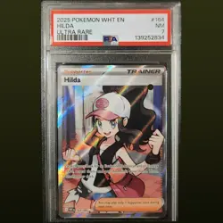 2025 POKEMON WHT EN-WHITE FLARE #164 HILDA ULTRA RARE PSA 7 - Image 1