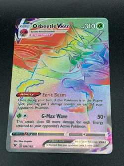 Orbeetle VMAX 186/185 Hyper Secret Rare SWSH Vivid Voltage Pokemon NM 2020 - Image 1