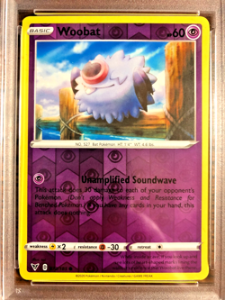 Woobat Reverse Holo #073 - PSA NM-MT 8 - 2020 SWSH Vivid Voltage - Pokemon TCG - Image 2
