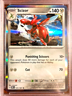 Scizor Holo Rare #141 - PSA NM-MT 8 - 2023 SV Obsidian Flames - Pokemon TCG - Image 2