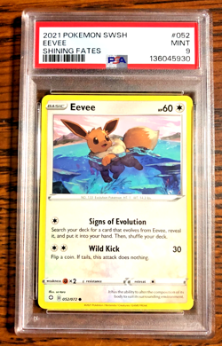 Eevee Regular Common #052 - PSA MINT 9 - 2021 SWSH Shining Fates - Pokemon TCG - Image 1