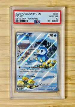 PSA 10 2025 POKEMON PFL EN-PHANTASMAL FLAMES #098 PIPLUP ILLUSTRATION RARE - Image 1