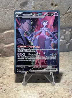 Team Rocket's Mewtwo ex SIR 231/182 Destined Rivals Holo Pokemon TCG - Image 1