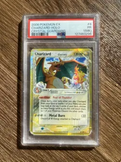 Pokemon 2006 Charizard EX Reverse Holo Crystal Guardians #4/100 PSA Mint 1 - Image 1