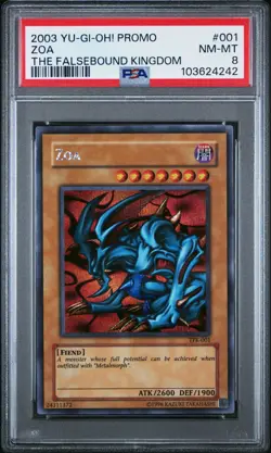 2003 YU-GI-OH! PROMO #001 ZOA THE FALSEBOUND KINGDOM - PSA 8 (NEAR MINT-MINT) - Image 1