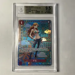 BGS 9.5 GEM MINT Nami Alt Art SP OP01-016 OP05 Awakening of the New Era JP - Image 1