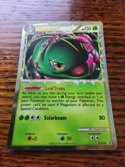 PL Pokemon Holo (Prime) MEGANIUM Card HGSS BLACK STAR PROMO Set HGSS08 HeartGold - Image 1