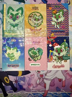 6 Sprigatito Cracked Ice Holos Different Non-TCG Sets Card Database Pokemon - Image 1