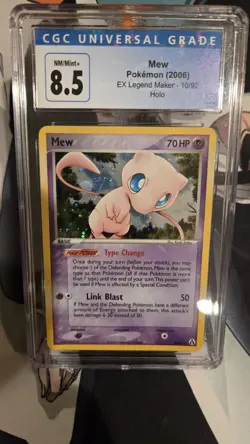 CGC 8.5 Mew 2006 EX Legend Maker 10/92 Holo Pokemon Card - Image 1