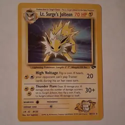 Pokemon Lt. Surge's Jolteon Gym Challenge 28/132 Rare 70HP English 2000 TCG Card - Image 2