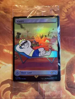 MTG Sealed Rainbow Foil Full Art Wastes Secret Lair: X FalloutR - Image 1
