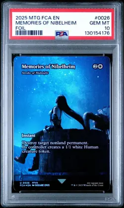 2025 MTG FINAL FANTASY: THROUGH THE AGES FOIL #0026 MEMORIES OF NIBELHEIM PSA 10 - Image 1