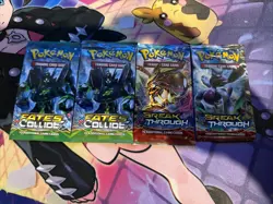 Pokemon TCG XY 2x Fates Collide And 2x Breakthrough Sealed Loose Packs - Image 1