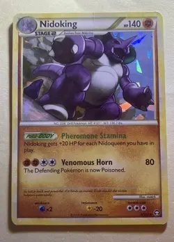 Nidoking 6/102 - HGSS Triumphant, Cracked Ice Holo Rare 2010 Pokemon TCG - LP-MP - Image 1