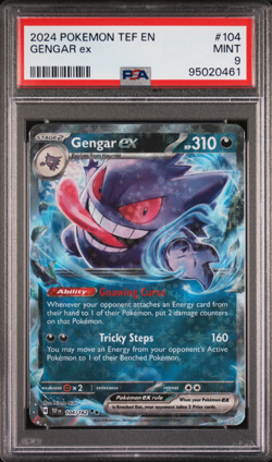 2024 Pokemon Temporal Forces Gengar EX 104/162 PSA 9 MINT - Image 1