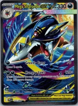 Mega Sharpedo ex 127/094 Special Illustration SIR Pokemon Phantasmal Flames NM - Image 1