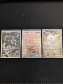 Pokemon TCG 151 UPC Promo Set Mew 053, Mewtwo 052, Metal Mew 205 Near Mint - Image 1