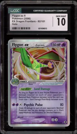 Pokemon Flygon ex EX Dragon Frontiers Ultra Rare #92 CGC 10 Gem Mint - Image 1