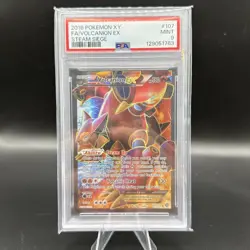 2016 POKEMON XY STEAM SIEGE #107 FULL ART/VOLCANION EX PSA 9 - Image 1