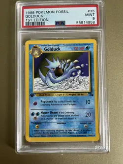 Pokemon TCG Golduck Fossil 35 Regular 1st Edition Uncommon PSA 9 Mint - Image 1