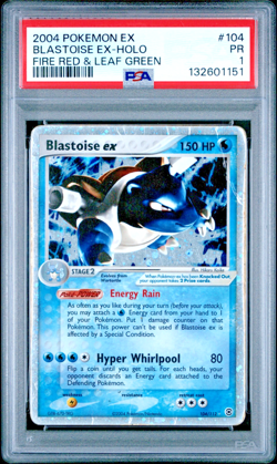 PSA 1 PR 2004 Pokemon EX Fire Red & Leaf Green Blastoise EX Holo Foil 104/112 - Image 1