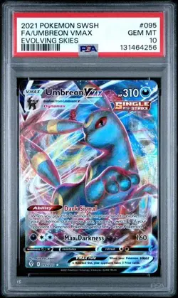 2021 POKEMON SWORD & SHIELD EVOLVING SKIES #095 FULL ART/UMBREON VMAX PSA 10 - Image 1