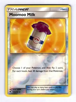 Moomoo Milk SM - Lost Thunder #185 (2018) Uncommon Reverse Holo NM Pokemon - Image 1