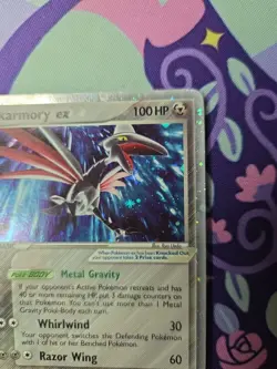 Pokemon TCG EX Power Keepers Skarmory ex 98/108 Holo Swirl Lightly Played - Image 3