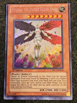 *Misprint* Rosaria, the Stately Fallen Angel PRC1-EN016 Secret Rare Miscut LP - Image 1