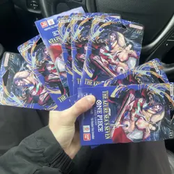 8x One Piece OP14 - THE AZURE SEA’S SEVEN - Sleeved Blister Booster Packs Lot - Image 1