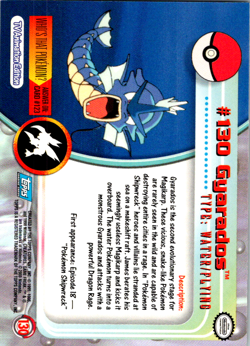 Gyarados #130 - Pokemon Topps Card TV Animation Series 3 - Non Holo - Blue Logo - Image 2
