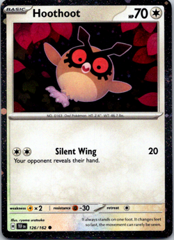 Hoothoot - Cosmos Holo - Temporal Forces 126/162 Promo Pokemon Card NM - Image 1