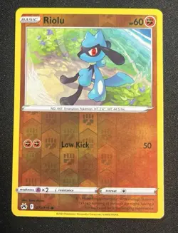 Riolu 071/159 Reverse Holo Crown Zenith Pokemon Card - Image 1