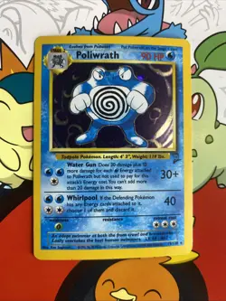 Poliwrath Base Set 2 Holo Rare Pokemon TCG Card 15/130 Unlimited Edition LP - Image 1