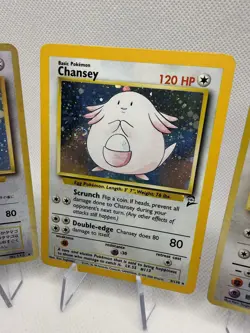 Vintage Chansey All Swirl Holo Lot of 4 Pokemon Cards English & Japanese Pokemon - Image 4